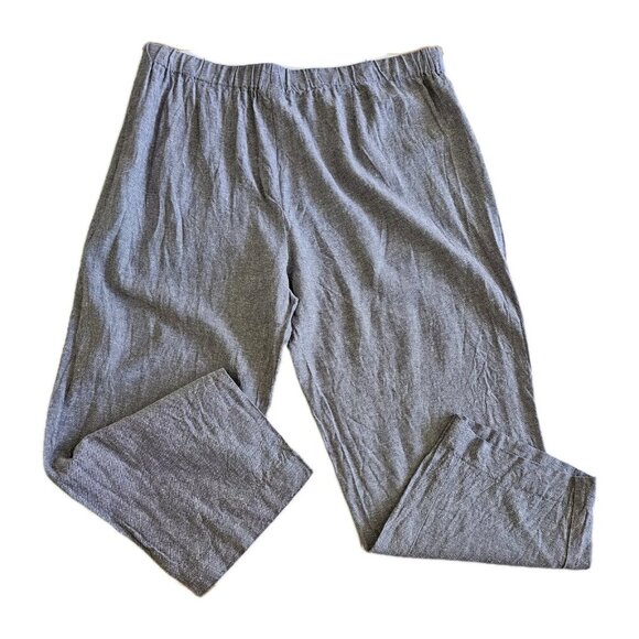 Anne Klein Pants Women XL Gray Pull On Cropped Linen Blend Office Capsule Mature - Picture 16 of 16
